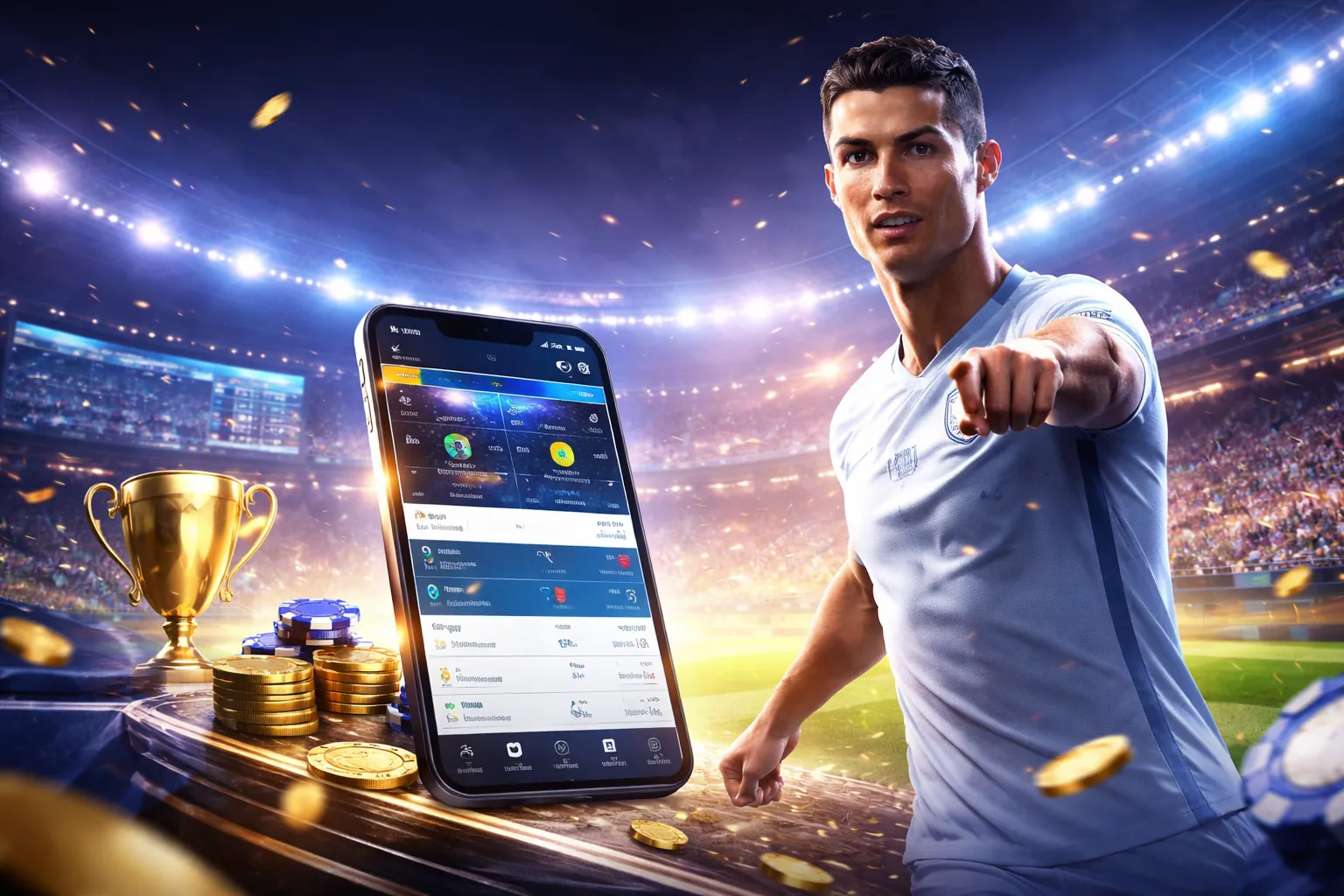 Sân vận động tràn ngập khán giả, biểu tượng cá cược thể thao 8888slot